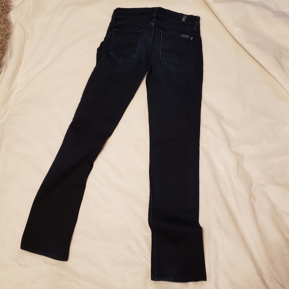 7 for all Mankind Slim Straight Jeans Dark Wash Womens Luxury Classic Summer - Picture 5 of 12